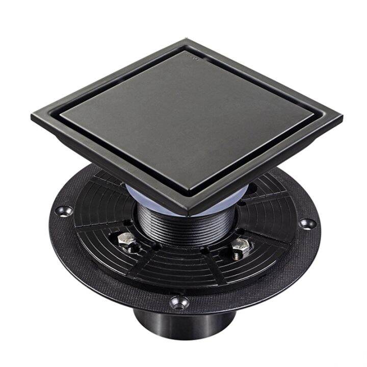 Black Shower Drain Square Shower Floor Drain with Flange Drain Shower