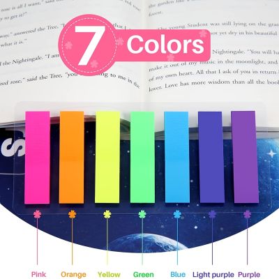 140 Pcs Notes Flags 7 Color Tabs Flag Colors Page Stickers Translucent Makers for Bookmarks