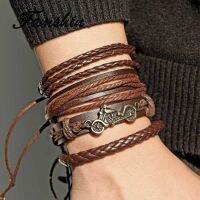 FAMSHIN Cool Boyรถจักรยานยนต์ปรับหลายซ้อนหนังสร้อยข้อมือผู้ชาย