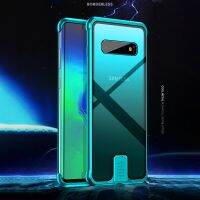 BNVBNCVBNXFBDRFH เคส Samsung Galaxy S 10 Plus ทำจากอะลูมิเนียมหรูหรากรอบกันชนโลหะเกราะกระจกกันกระแทกเคสครอบโทรศัพท์