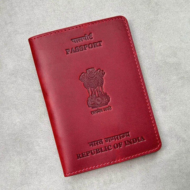 Customized Leather Passport Cover India Crazy Horse Passport Wallet for