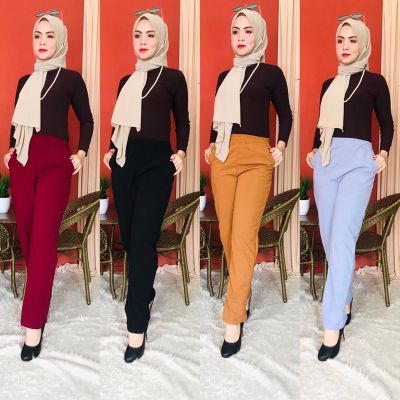 READY STOCK Seluar Slack Skinny Panjang Perempuan Poket Viral Muslimah Fashion