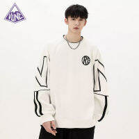 VUNC เสื้อสเวตเตอร์คอกลมผู้ชาย,ใหม่เสื้อลำลองทรงหลวมสไตล์อเมริกัน