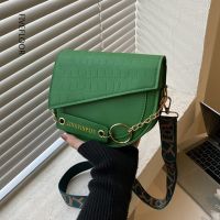 ¤✳◑ Design Simple Messenger Bags For Women 2022 New Fashion Contrast Color Saddle Shoulder Bags Chain Wide Shoulder Straps Bags