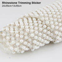 มาใหม่24x55เซนติเมตรแก้ไขด่วนแก้ว rhinestone ตัดสติ๊กเกอร์มุกกับ rhinestone แผ่นตาข่ายสำหรับการแต่งกายหัตถกรรมตกแต่ง