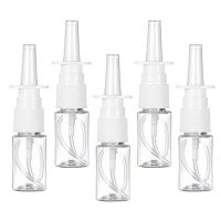 20pcs 8ml/10ml/20ml/30ml White Empty Plastic Nasal Spray Bottles Pump Sprayer Mist Nose Spray Refillable Bottling Packaging Travel Size Bottles Contai