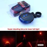 ☃ Bicycle Rear Light 5 LED 2 Laser Taillight MTB Road Bike High Visibility Tail Lamp Safety Warning Lighting Велоаксессуары