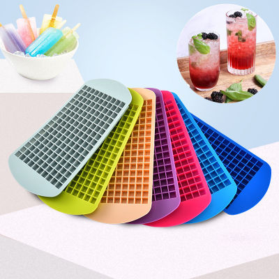 160 Grid Mini Ice Tray Silicone FoldableSmall Square Ice Maker Mold Home Quick Freezing Ice Maker Summer