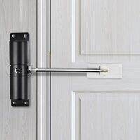 ♞ Promotion! Door Closer Household Black Belt Wheel Adjustable Automatic Door Closing Light Zinc Alloy Spring Door Closer