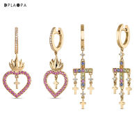 DPLAOPA 925 Sterling Silver Gold Earring Of Amulets Of Frida Women Wedding Jewelry Drop Earring Heart Cross Jewelry Gift