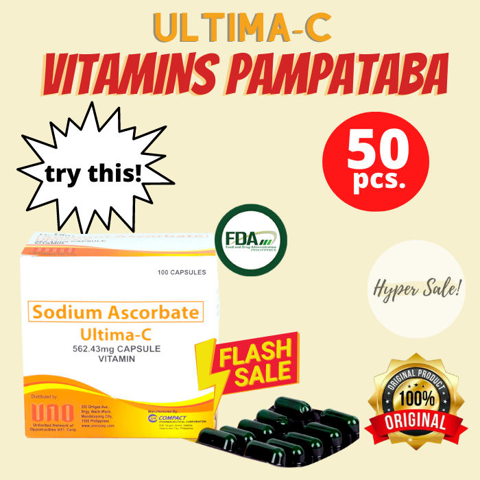 ULTIMA C (50 CAPSULE) Vitamins na pampataba, sodium ascorbate, alkaline