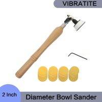 Diameter Bowl Sander 2 Inch with 1/4 inch Mandrel Hook and Loop Sandpaper 9 inch Long Hardwood Handle for Polishing