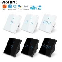 ☈✿▨ Tuya WiFi Smart Touch Switch Glass Panel Wall Switch 1/2/3 Gang Neutral Free Smart Home Alexa Google Home