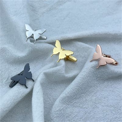 Butterfly Gold Cufflinks for Women High Quality Stainless steel Cuff Links Business wedding suit Shirt Men Cufflink Jewelry Gift