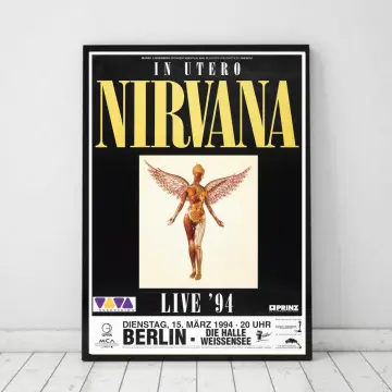 nirvana 3 Retro Vintage Rock Concert Gig Poster Wall Art A4 : :  Home & Kitchen