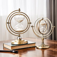 Luxury Globe TIMER นาฬิกา Retro นาฬิกาทรายนาฬิกาทราย Nordic ตกแต่งบ้านหมุนชั่วโมงสำนักงานเครื่องประดับ-zakua