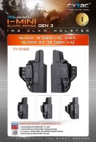 ซองพกใน CYTAC  I-Mini-guard series  Gen 3 รุ่น Glock 19 (GEN 1-5), G19X, Glock 23, 32 (GEN 1-4)  วัสดุ Polymer เกรดคุณภาพ