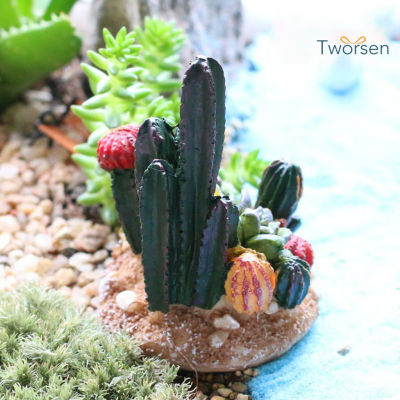 Tworsen Fake Cactus DIY Practical Resin Simulation Figure Decoration for Decorating