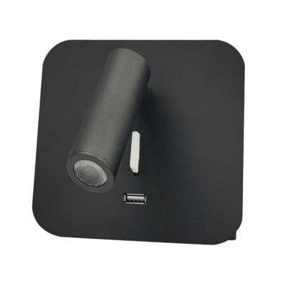 "ถูกชัวร์"โคมไฟหัวเตียง USB Port (LED 3 วัตต์) LUZINO รุ่น 19002 ขนาด 13 x 8 x 13 ซม. สีดำ*ส่งด่วนทุกวัน*
