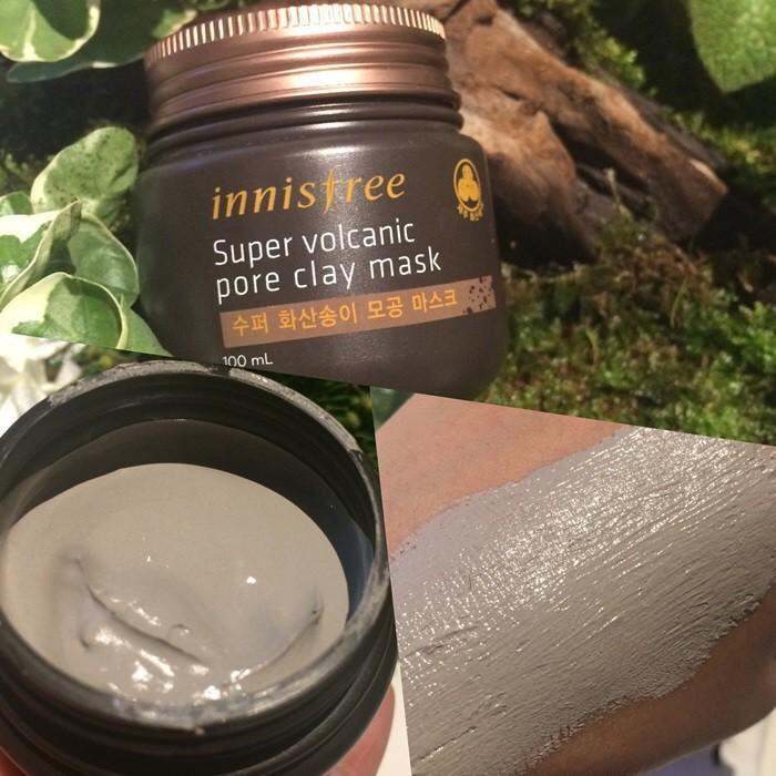 มาส์กโคลน-innisfree-super-volcanic-pore-clay-mask-2x-ปริมาณ-100-ml-สำหรับคนเป็นสิว-มาส์กโคลน-มาส์กหน้า-โคลนมาส์กหน้า-ครีมมาส์กหน้า-สินค้าพร้อมส่ง