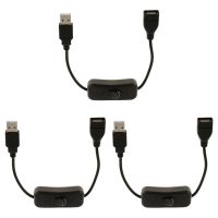 3X USB A Male to Female Extension Cable with Switch on / Off