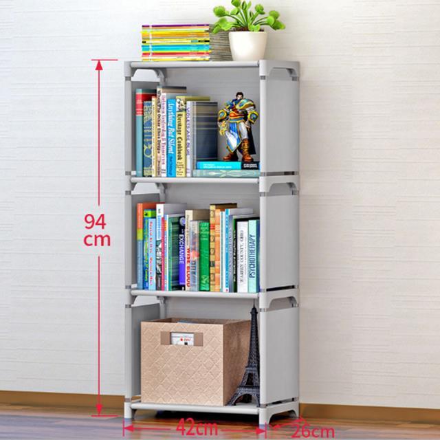 non-woven-fabric-simple-bookshelf-stainless-steel-easy-moving-assembled-shelf-clothes-toys-rack-bookcase-home-decoration-holder