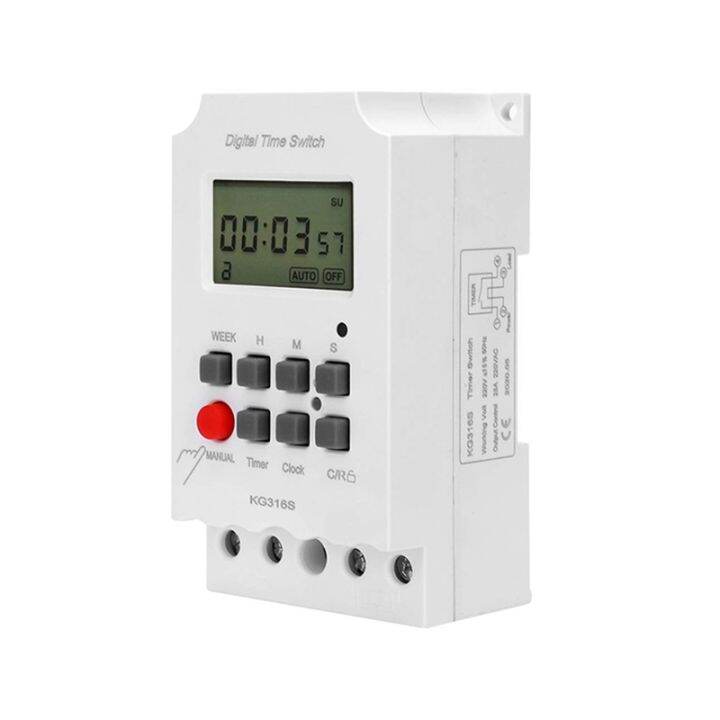 220vac-25a-kg316s-digital-1-second-timer-switch-microcomputer-second-control-switch-automatic-electronic-programmable-power-timer-switch