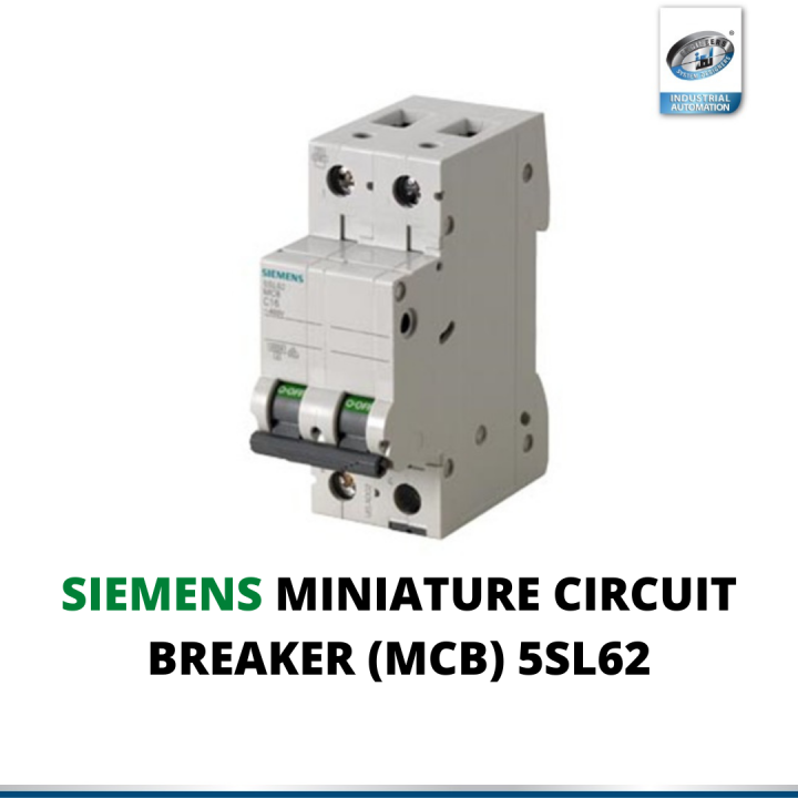SIEMENS MINIATURE CIRCUIT BREAKER (MCB) 5SL62 2P 6kA 6A 63A CCURVE