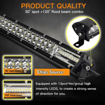 BraveWay Slim 60W 180W 300W LED Light Bar Brightness Sport Flood LED Bar Offroad Boat Lighting 7inch  20inch 32inch บริการเก็บเงินปลายทาง