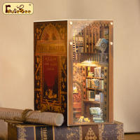 CUTEBEE【ร้านหนังสือนิรันดร์】DIYที่กั้นหนังสือพร้อมไฟ LED และฝาครอบกันฝุ่น Book Nook ของเล่นประกอบ DIY ที่สร้างสรรค์ ตกแต่งชั้นหนังสือ YS05