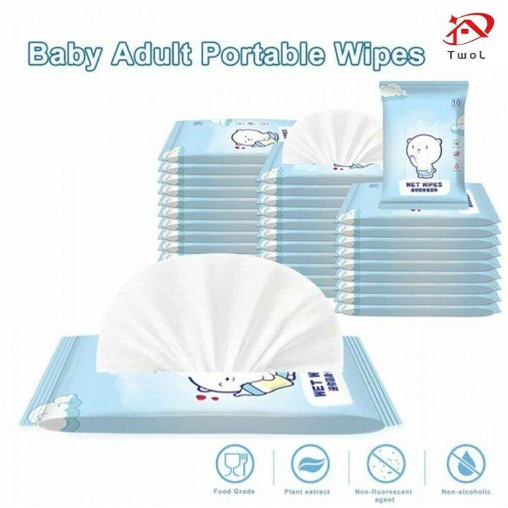 TwoL Baby Wipes 10 pulls per pack Mini wipes Easy to carry Baby