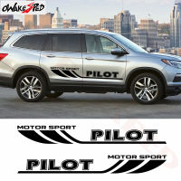 2PCS For-Honda Pilot Auto Body Stickers Racing Sport Styling Vinyl Decals Car Door Both Side Decor Stickers