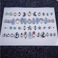 hot！【DT】♟  Makeup Eyes Face Music Starfish Rhinestone Eyeshadow Sticker New