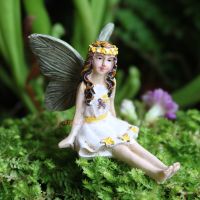 FairyCome Fairies Figure สำหรับเรซินรูปปั้นนกสำหรับตกแต่งบ้านสวนเรซิ่นขนาดเล็กหุ่นเรซิ่นตั้งโต๊ะนางฟ้าอุปกรณ์แต่งสวน