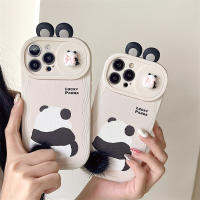 การ์ตูนน่ารักแฟชั่นตูดลายขนแพนด้าสำหรับ IPhone 15 14 13 11 Pro Max สำหรับเคสโทรศัพท์เป็นคู่ที่สร้างสรรค์