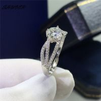 Classic 925 Sterling Silver Brilliant Cut Pass Diamond Tester 1 Carat D Color Moissanite Forever Love Ring for Women Jewelry