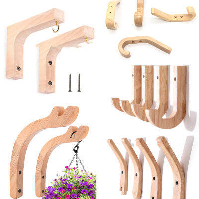 Hanger Wind Flowerpot Hook Hanging Plant Wooden Chime Wall Bracket Lanterns Plant For Solid Creative Household