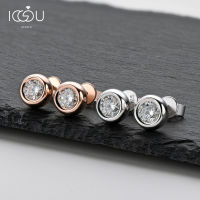 IOGOU 5มิลลิเมตร (0.5ct) 925เงินสเตอร์ลิงกุหลาบทองทองคำขาว100 Moissanite รอบตุ่มต่างหูสตั๊ดสำหรับผู้หญิงสาวของขวัญ