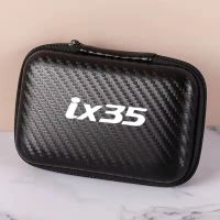 Multifunctional carbon fiber data cable storage bag car accessories storage bag suitable for Hyundai IX35