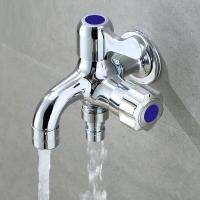 [HOT BEIJMKLHIW 547] Dual Control Alloy Faucet Double Outlet Water Tap 1/2 Quot; Universal Interface Connector Home Bathroom Hose Irrigation Fitting