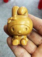 sandalwood carving cute handle piece solid craft rabbit girl birthday gift decoration place hot style