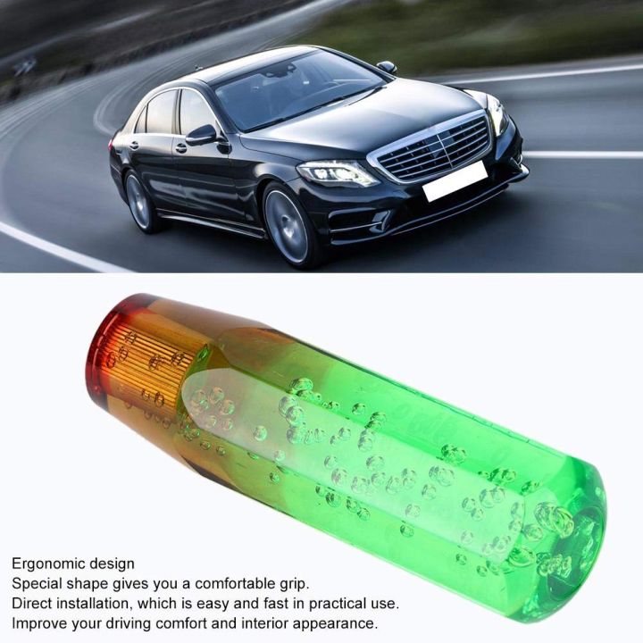 หัวคันเกียร์รถยนต์-หัวเกียร์แบบแมนนวลแบบสองสี-crystal-bubble-shift-หัวเกียร์แบบแมนนวลพร้อมเกลียว8มม-10มม-สีเขียวสีน้ำตาล