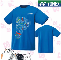 Yonex เสื้อแบดมินตันผู้ใหญ่ใหม่สำหรับทั้งหญิงและชายแห้งเร็วเจอร์ซีแข่งขันลายกีฬาปิงปองฝึกเทนนิสเสื้อยืดกีฬาเสื้อยืดลำลองกีฬา