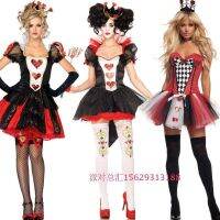 Queen of Hearts ชุด COS คริสต์มาส Clown เครื่องแต่งกายยุโรปและอเมริกา Temptation บทบาทเล่นการ์ดเครื่องแต่งกาย