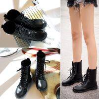 [ส่งเร็วพิเศษ!] Womens Martin boots รองเท้าบูทมาร์ตินผู้หญิงรองเท้าหนังแฟชั่นรองเท้าบูทสตรีคุณภาพสูง