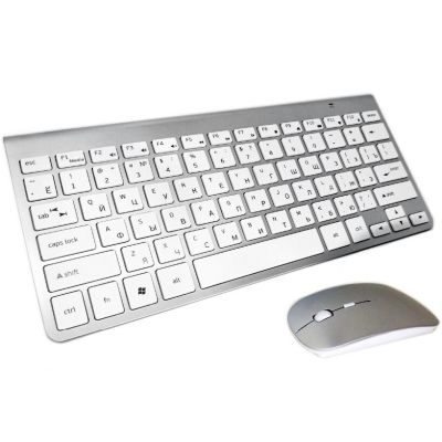 Russian Business Ultra-Thin Wireless Keyboard and Mouse Combo 2.4G Wireless Mouse for Windows Andriod box Mac Desktop PC