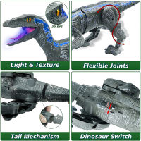 2.4กรัม Rc ไดโนเสาร์ Raptor จูราสสิโลกการควบคุมระยะไกล Velociraptor ของเล่นไฟฟ้าเดินมังกรของเล่นสำหรับเด็กของขวัญคริสต์มาส