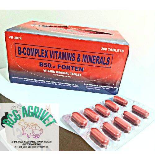 [RCG AGRIVET] B-50 FORTE 10 TABLETS / 1 BANIG B-COMPLEX VITAMINS ...