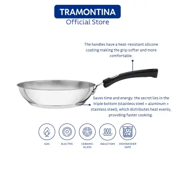  Tramontina Fry Pan Stainless Steel Tri-Ply Clad 12-inch,  80116/007DS: Home & Kitchen