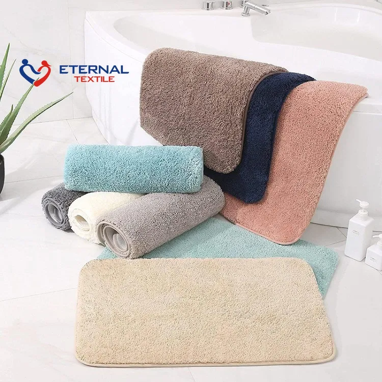 Color 40 X 60cm Microfiber Soft Bath Mat, Non-slip Bathroom Mats  Machine-washable, Shower Water Absorbent Bath Rug Durable Floor Mats (grey)